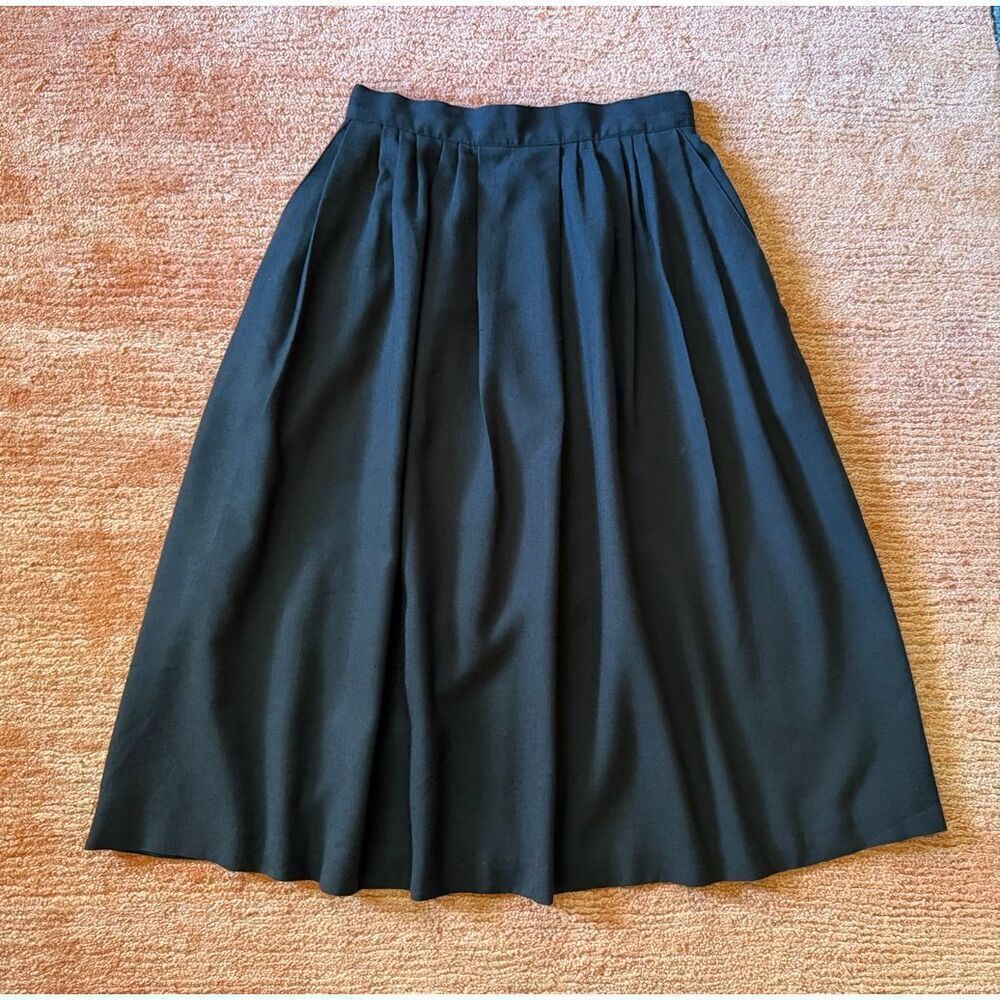 Sag Harbor Vintage High Waist Midi Skirt Dark Charcoal Gray Size 9/10